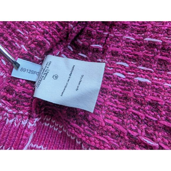 NWT L'Agence Jenni V-neck Cropped Knit Cardigan Size L Hot Pink #3E515 - Picture 15 of 15